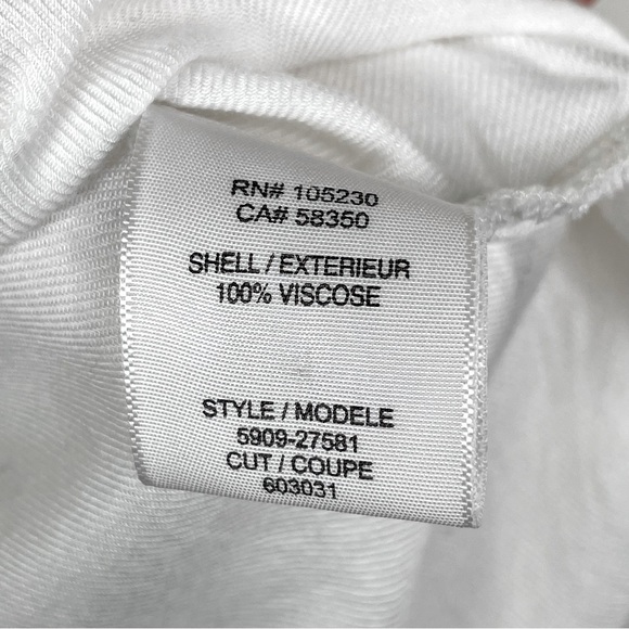 Soft Joie 3/4 Sleeve Roll Tab Sleeve White V-Neck Button Up - Small - Picture 8 of 9